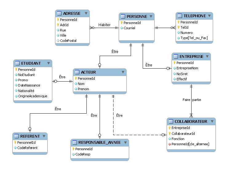 [MCD] Gestion des stages d'une ecole